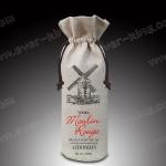 SGS Drawstring Cotton Cloth Wine Gift Bags For Liquor