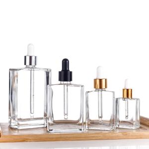 Quality Glass Cosmetic Serum Essential Oil Dropper Bottle Eco Clear 10ml 2.3cm Dia wholesale