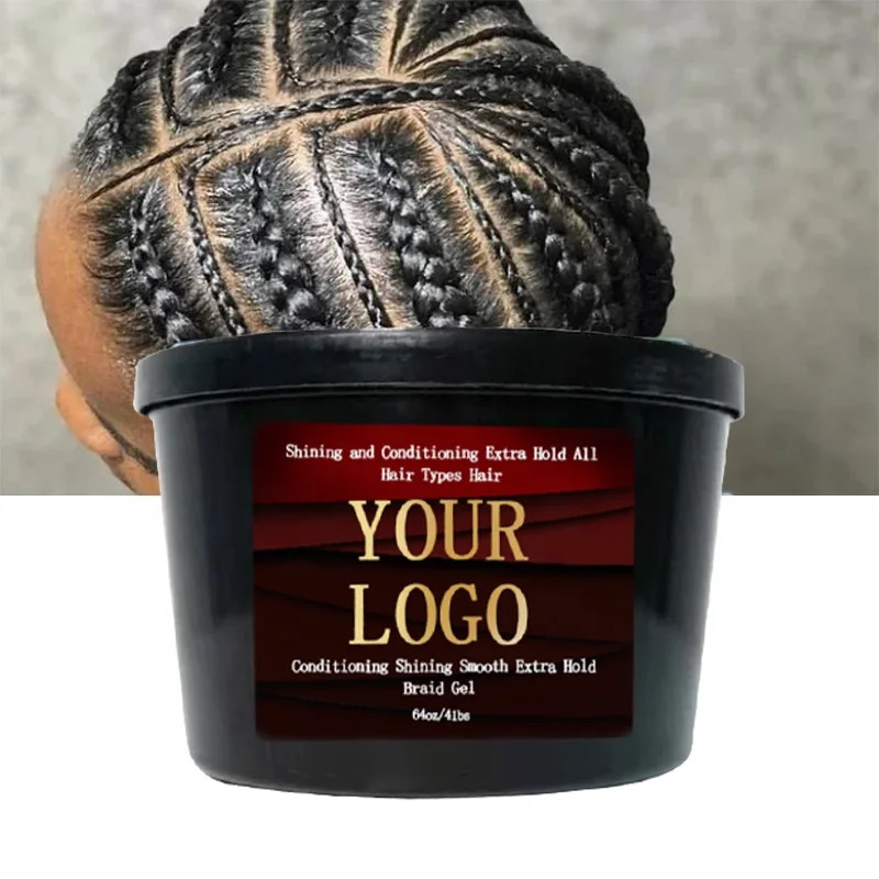 black hair firm hold water based long-lasting clear color no label custom logo strong hold edge control for 4c hair