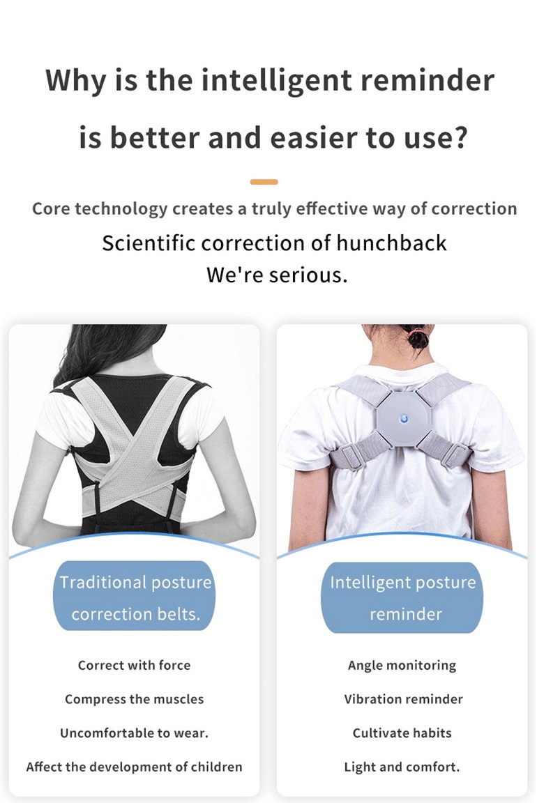 Smart sensor orthosis correction belt reminder of adult & child sitting posture hunchback Back smart posture corrector