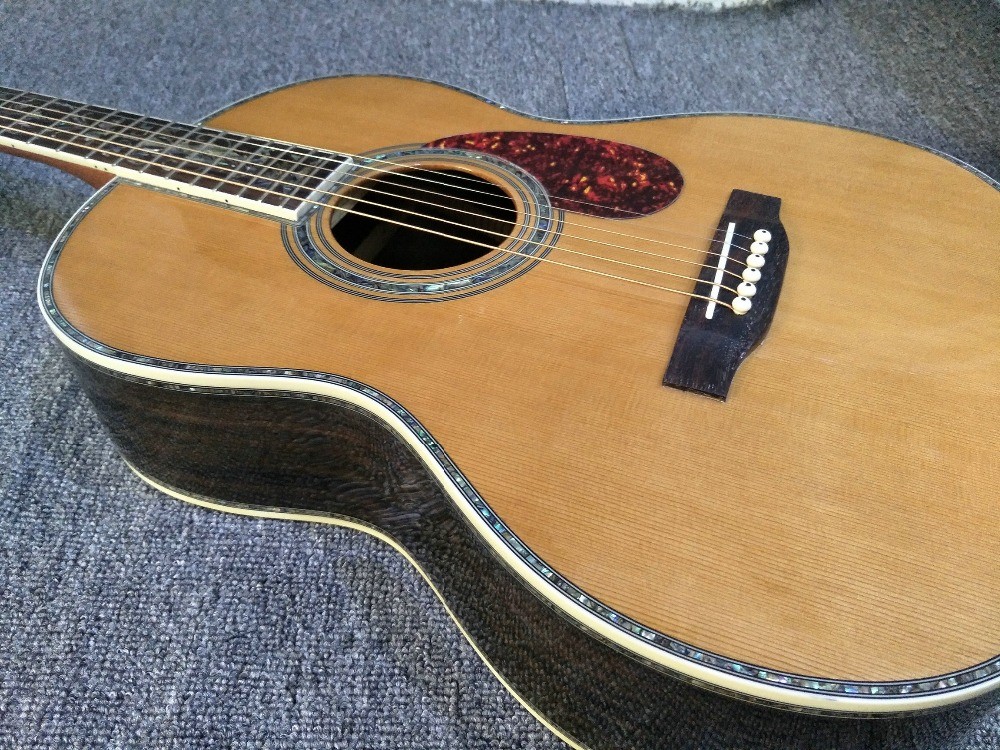 39 inches ooo45s Acoustic Guitar Top AAA Solid Red Cedar Abalone Binding Body With Fishman Pickups Rosewood fingerboard