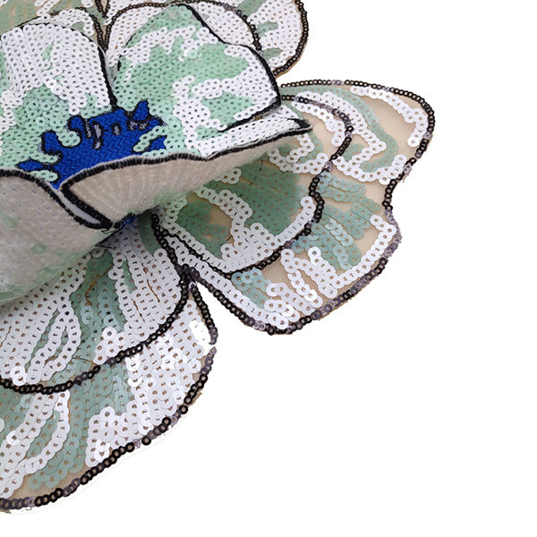 Various Size Sequin Flower Patches Eco Friendly For Hats / Shoes Decoration