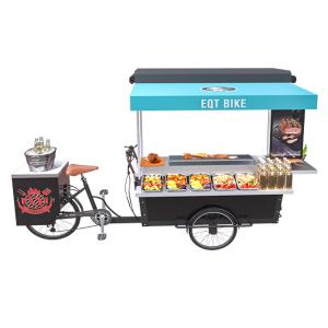 Quality V Brake Outdoor Mobile Food Tricycle BBQ Vending Cart wholesale