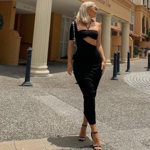 Quality Irregular Cut Out Womens Party Maxi Dresses With Unilateral Sleeves wholesale