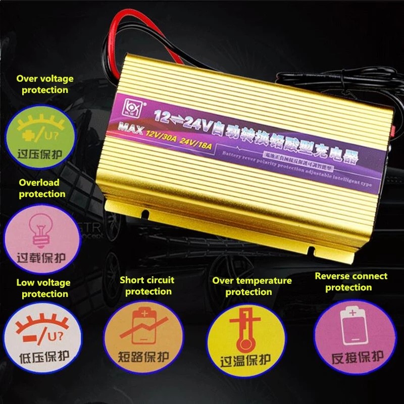 Adjustable 18A Lead Acid Intelligent Automatic Battery Charger