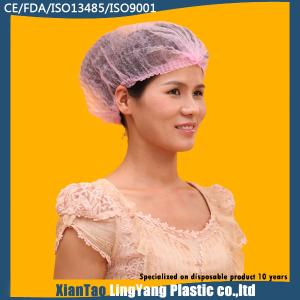 Quality 12 gsm Disposable Nonwoven Blue 21&quot; Double Elastic Mob Cap Clip Cap wholesale
