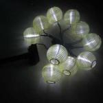 Solar LED Nylon Lantern Chain Round Solid color