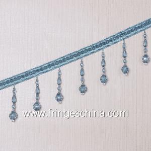Quality Handmade fashionable chain beads lace tassels fringes for curtain/sofa/pillow decoration wholesale