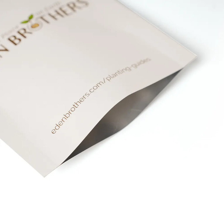 Wholesale High Quality Custom Printed 3 Side Seal Pouch Flat Custom Kraft White Flat Pouch On Sale