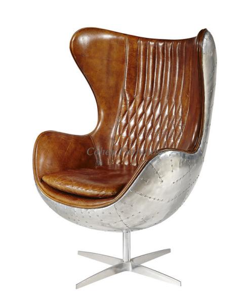 Brown Authentic Leather Office Desk Chair Durable Vintage Industrial Style