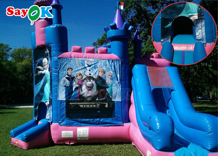 Waterproof Inflatable Bounce House Princess Frozen Carriage Bouncy Castle With Slide