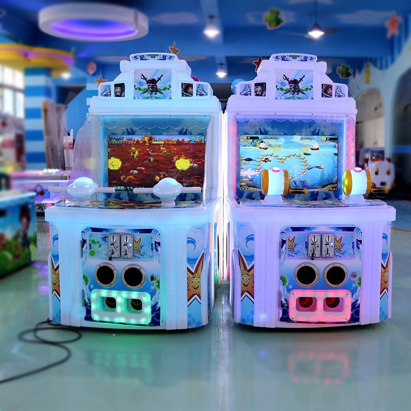 Mini 2 Players Water Jet Gun Shooting Arcade Machine / Ticket Redemption Machine