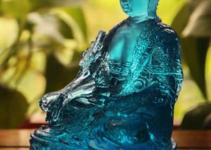 Quality Oriental Traditional Liuli Sapphire Vivid Crystal Buddha wholesale