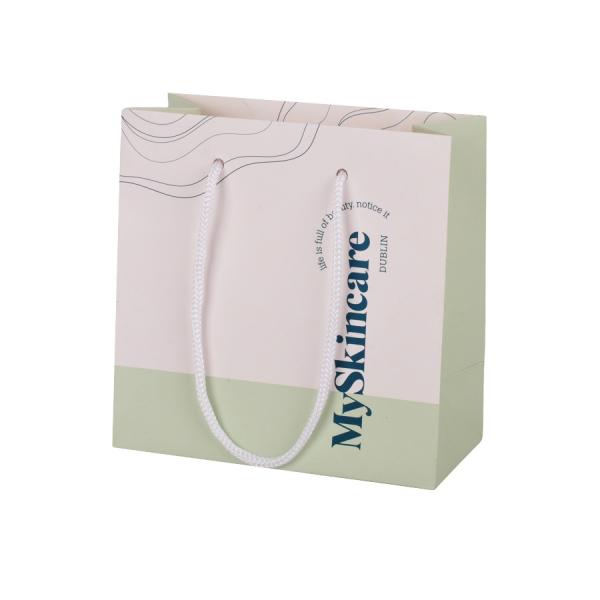 Shopping Custom Printed Paper Bags Art Paper Matte Lamination With Nylon Rope