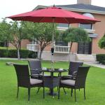 Metal Rattan Garden Furnitures Patio Sets Dining Chair Table 80cm