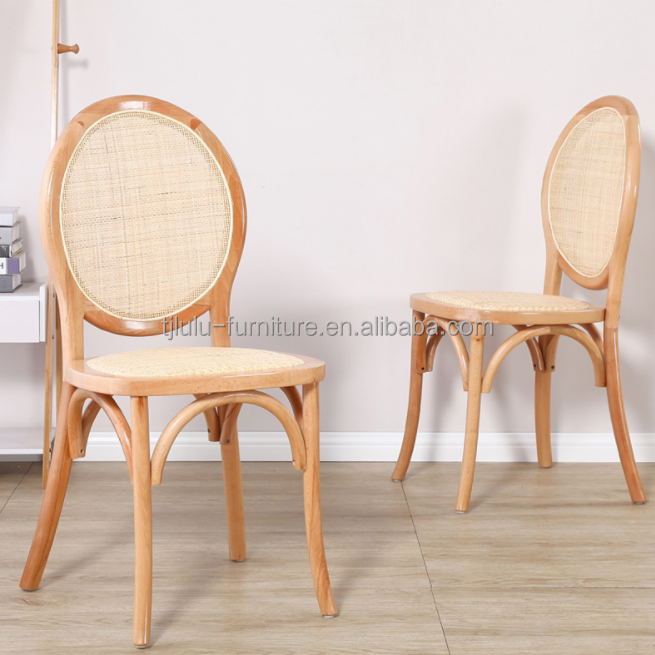 Antique Wedding Reception Banquet French Event Chairs Vintage Rattan Chair for Dining Room
