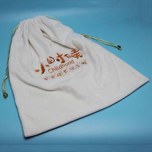 Quality Embroidery Logo Pp String Photo Album Velvet Drawstring Bag wholesale