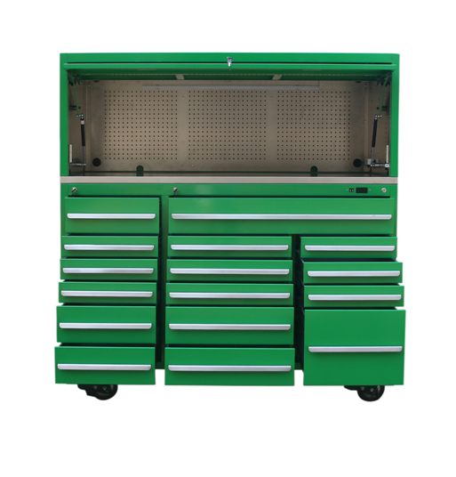 Red Car Repair Workshop Tool Cabinet with 17 Drawers and Heavy Duty Rolling Trolley
