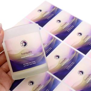 Quality Waterproof Eco-friendly Paper Vinyl Adhesive Metal Stickers , Perfume/Cosmetics Candle Packaging Labels wholesale