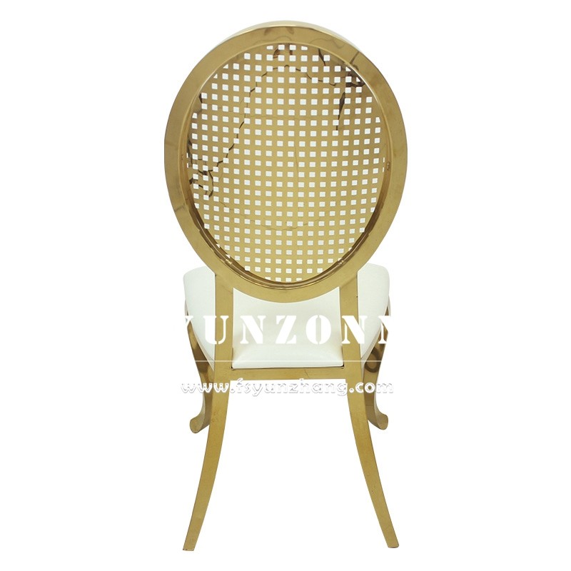 Stacking Design Luxury Gold Stainless Steel Dining Chair for Wedding Events Party Hall Rental