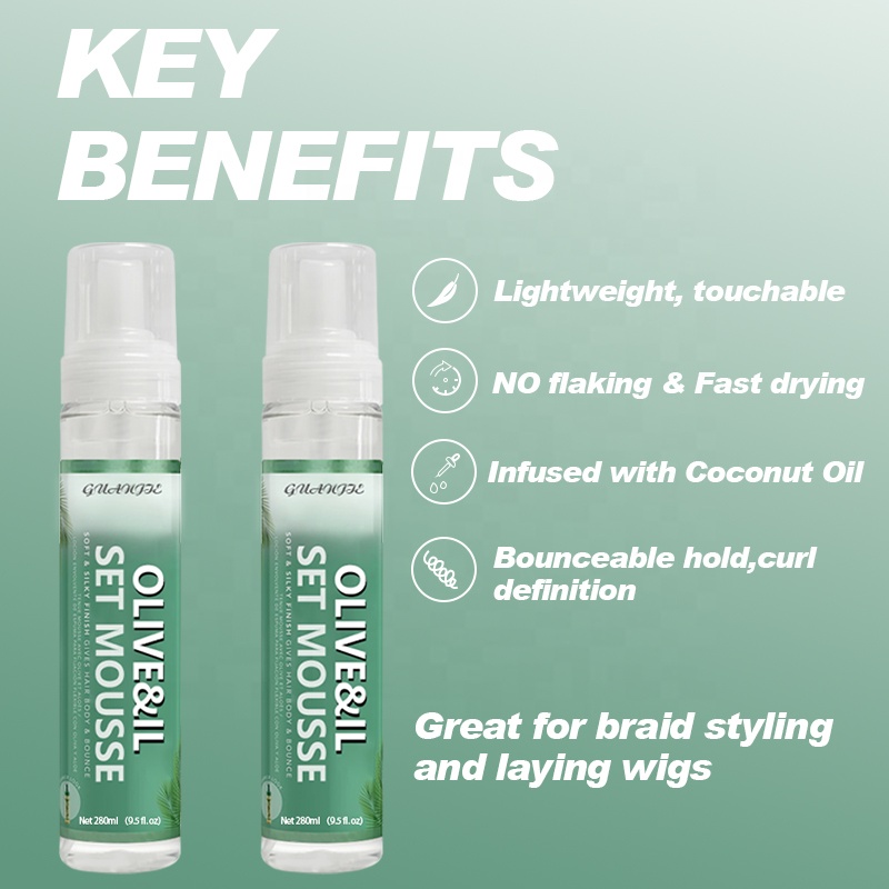 No Flaking Olive Oil Hair Styling Mousse For All Hair Types