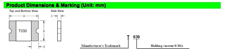 Surface Mount 1812 PPTC Resettable Fuse , SMD Resettable PPTC