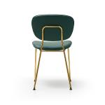 Green Elegant Leather Dining Chairs / Small Stackable Olga Dining Chair