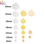 8MM 10MM Free Engraving Colorful SS Tags DIY Jewelry Charms