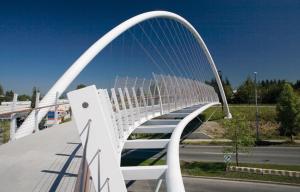 Quality Truss Girder Structural Steel Bridge , Platform Arch Steel Bridge For People Walking Runway Passing By wholesale