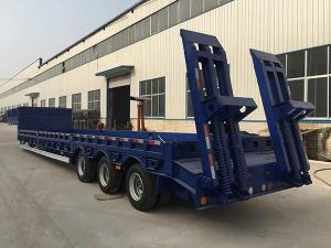 Quality 80Tons Lowbed Semi Trailer Transport 80000kgs 4 Axle Low Bed Trailer wholesale