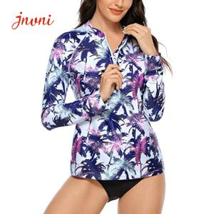 Quality Zip Front Women's Rashguard Swimsuit Sun Protection Swimming Jacket wholesale