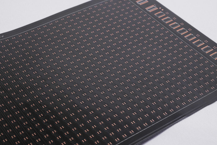 LED Dispaly Panel FPCB with Fixible Rolled Copper18 for led advertisng Double layer circuit board, double-sided black film, black text, surface gold