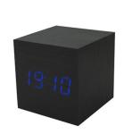 Promotional Electronic wooden led alarm clock wood logo customized
