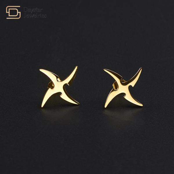 Anime Naruto Titanium Steel Jewelry Shuriken Kunai Symbol Stud Earrings For
