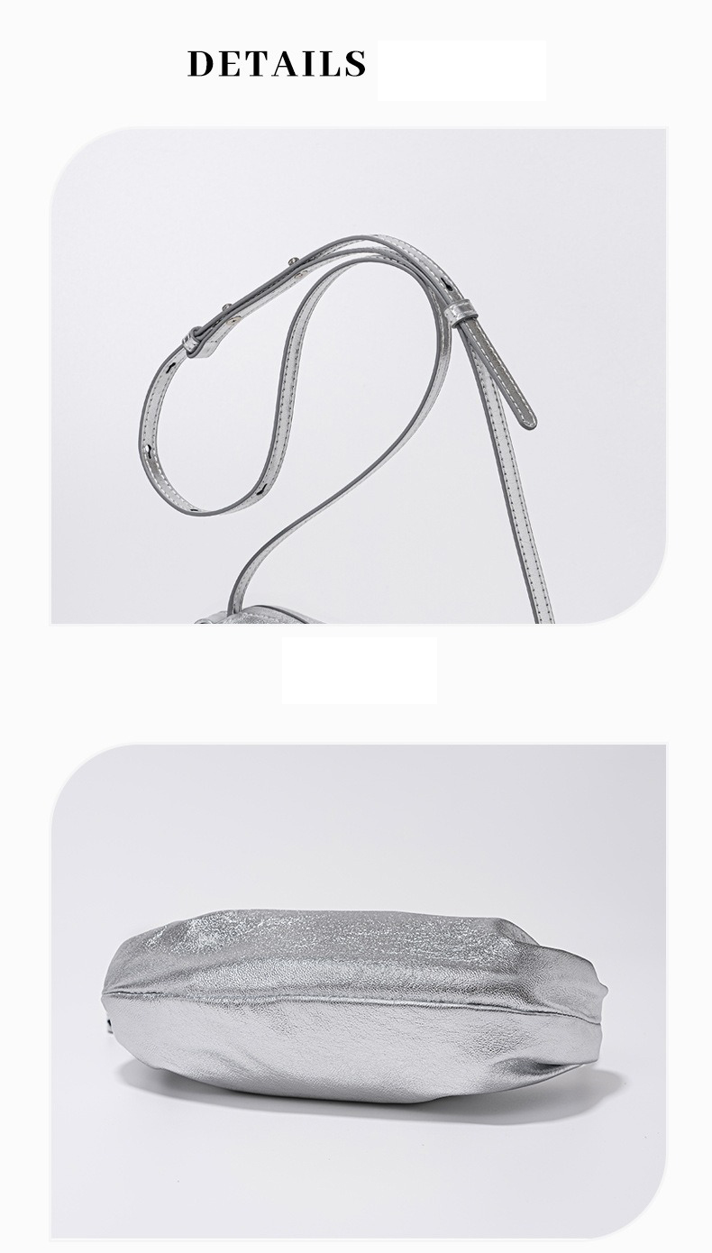 All Seasons Soft Leather Pleated Cloud Bag Korean Style Shoulder Crossbody in Fashion