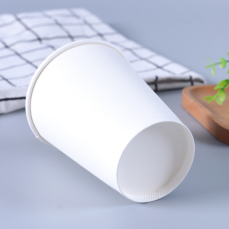 Coffee Water White Disposable Paper Cups 8 Oz With Customized Logo