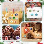 Scratch Off CMYK Round Sticker Labels Merry Christmas And Happy New Year