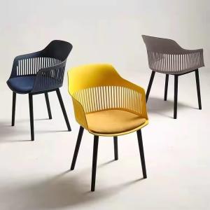 Quality European Yellow Plastic Dining Chairs Black Plastic Dining Room Chairs wholesale