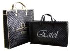 Waterproof 75g black quilted unwoven fabric zipper reusable carrier bags
