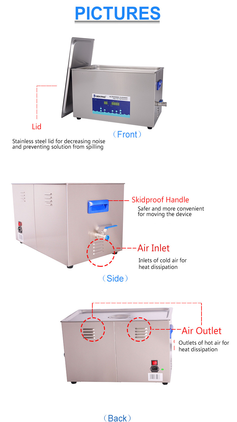 28KHz 15L Digital Ultrasonic Cleaner SUS 304 / 316 Tank With Cooling System