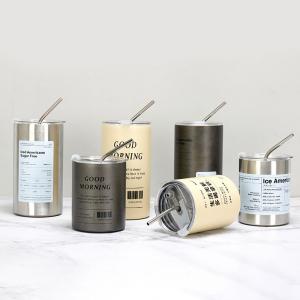 Quality Hot Sale Camping Oem Aesthetic Travel Coffee Mug Stainless Steel Thermos Cup With Straw wholesale