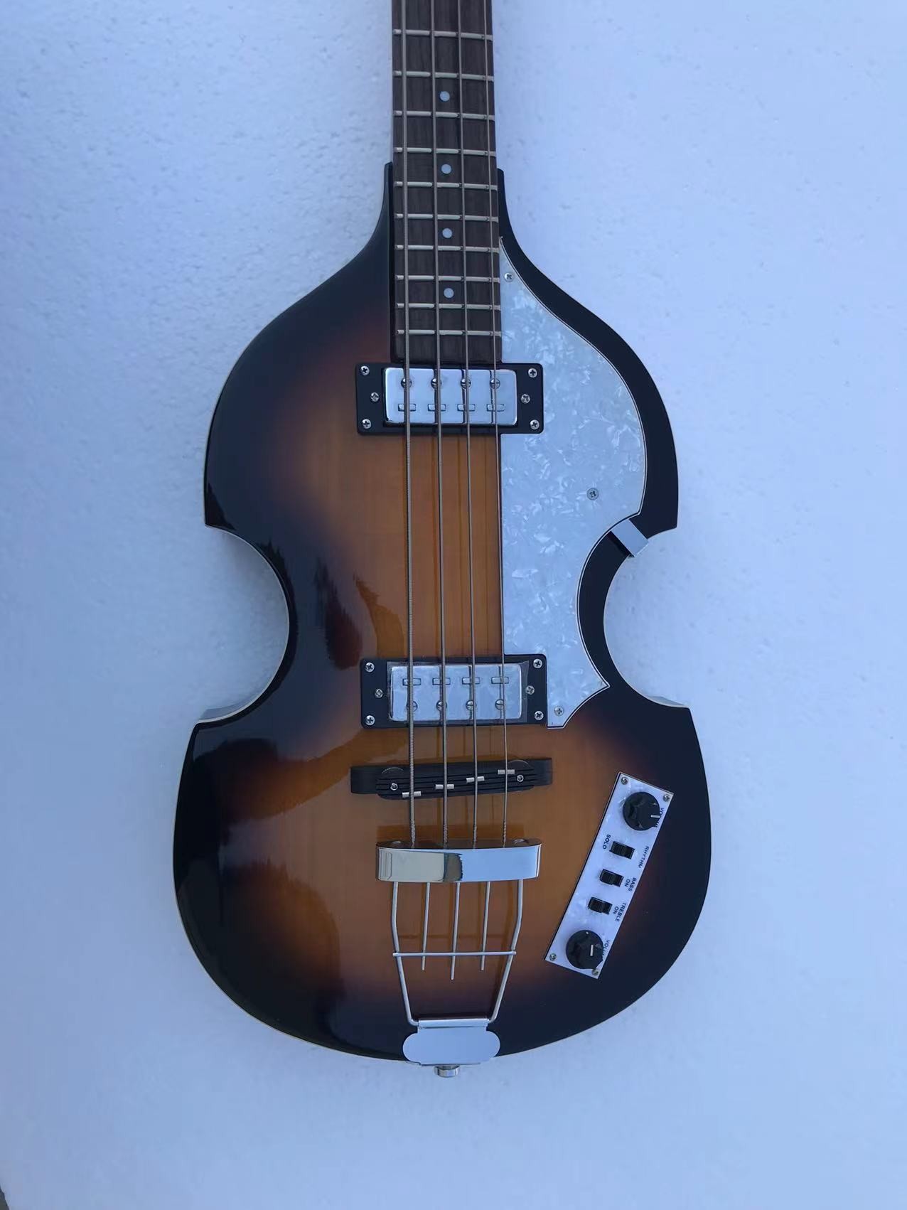 Custom Flamed Tiger Top Maple Back Korean Hardwares Genuine Hofner HI-S ERIES B-Bass 4 Strings Bass Guitar