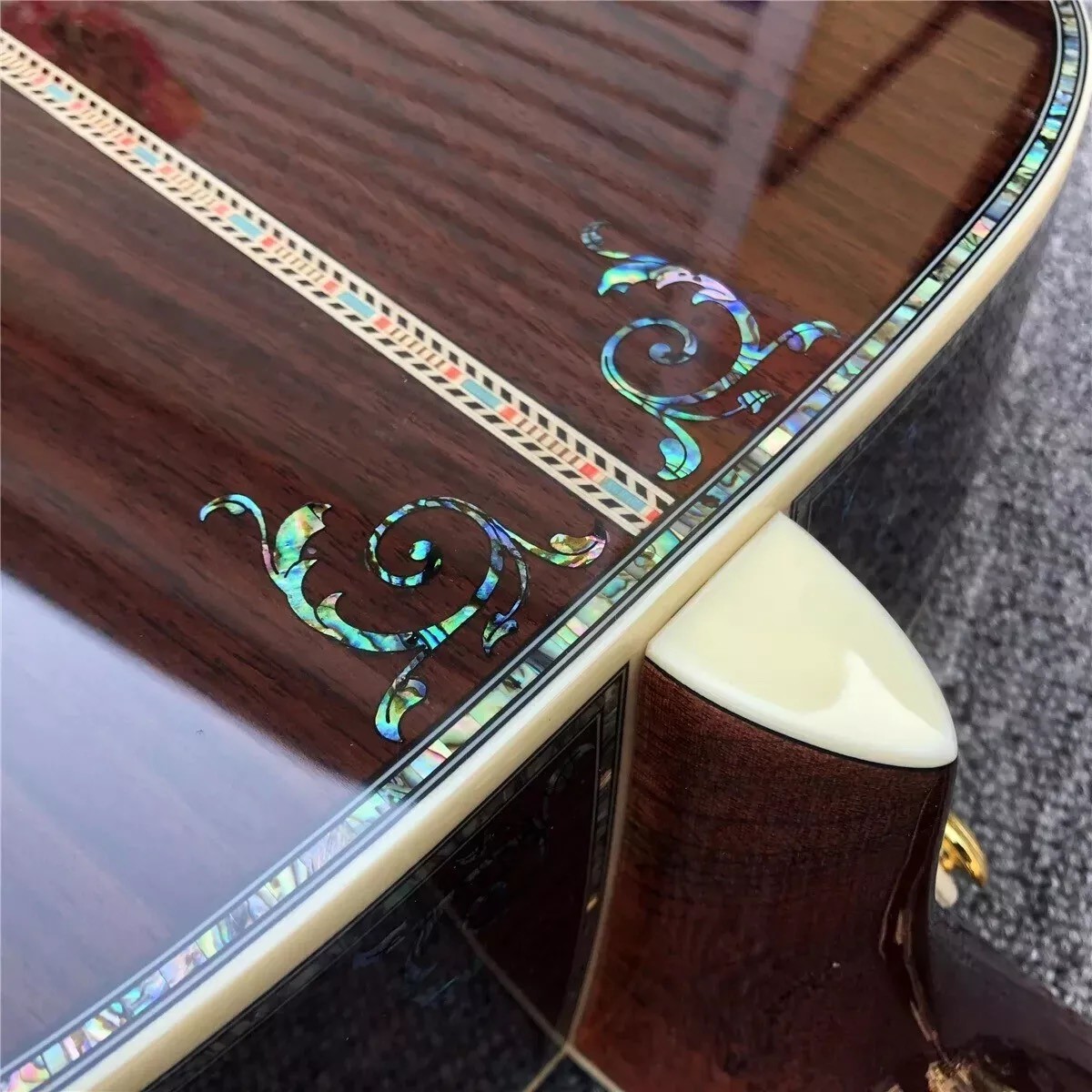 Custom New All Solid Wood Sunburst 41" D Type Acoustic Guitar Abalone Ebony Fingerboard