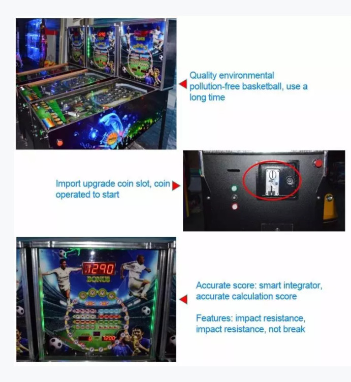 66 Games Wooden Virtual Pinball Game Machine With 32" Led Screen