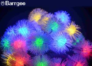 Quality 20 LED Furry Ball Solar LED Christmas Lights Colorful IP65 Xmas Decoration wholesale