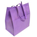 Foldable Custom Tote Bags / Purple Non - woven Cloth Plain Shopping Bags