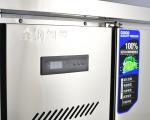 Counter Chiller Stainless Steel 2-Door Undercounter Refrigerator with Cooling