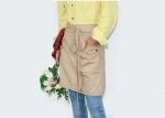 Beige Embroidery 40 * 55cm Cotton Work Apron For Kitchen Cleaning
