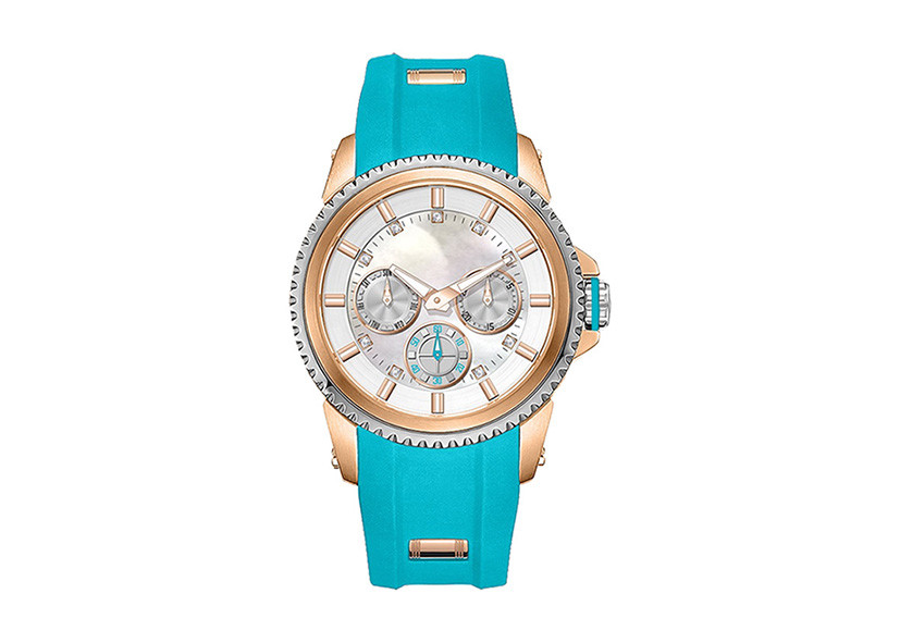 SS Sports Chronograph Watches , High Precision Quartz Watch Silicone Strap
