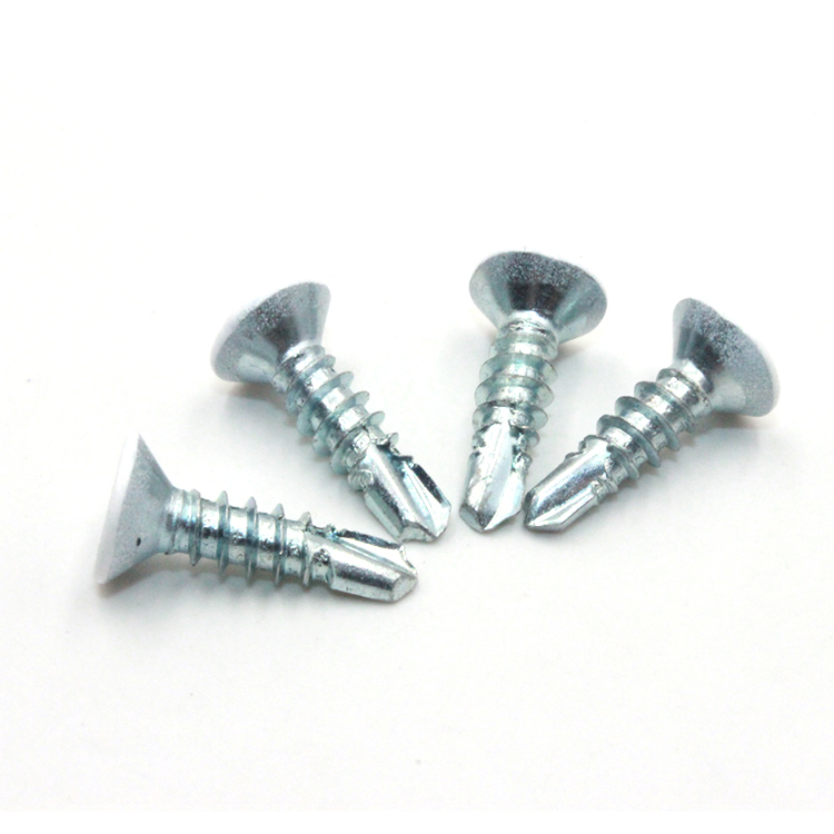 Customized Service Provided Zinc Plated Self Drilling Screws with White Color CSK Head